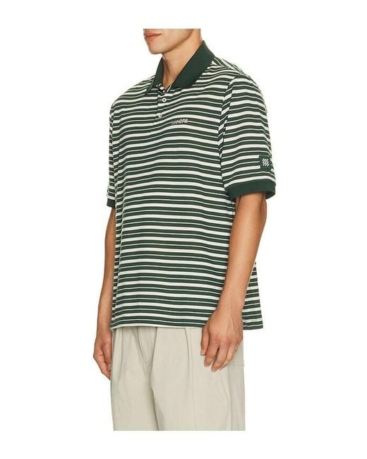 Manors Golf Green Goat Pique Stripe Polo for men