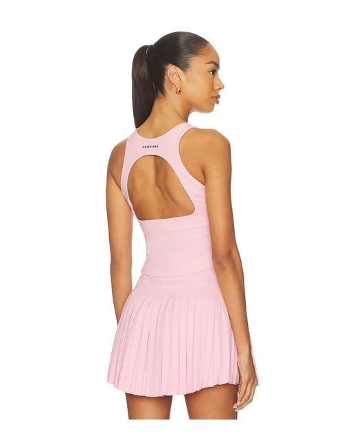 Gold Hinge Pink Open Back Sweetheart Tank Top
