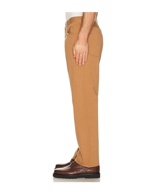 Beams Plus Brown 5 Pocket Classic Oc Pique for men