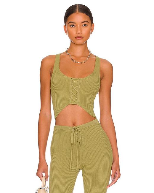 Camila Coelho Green Oberteil Aus Strick Mit Schnürung Artemis