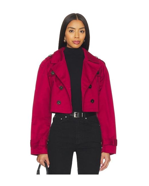 MORE TO COME Red Marja Cropped Trench