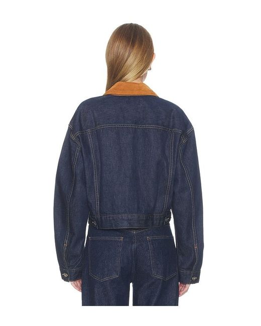 SLVRLAKE Denim Blue Kira Curve Sleeve Trucker