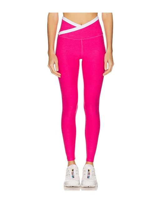 Beyond Yoga Pink Spacedye Outlines High Waisted Midi Legging