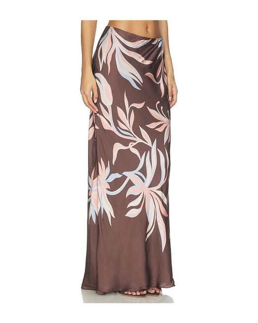 Rococo Sand Brown Floral Maxi Skirt