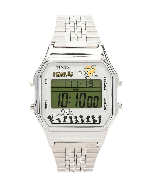 Timex White Peanuts 75Th Anniversary 34Mm Stainless Steel Watch for men