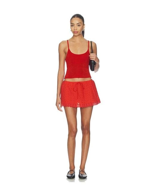 Nia Red X Revolve Eyelet Skort
