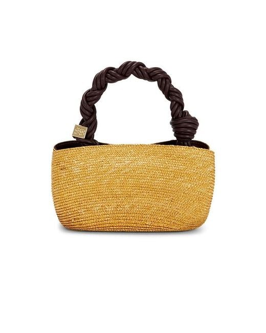 Ganni Metallic Bou Mini Straw Bag