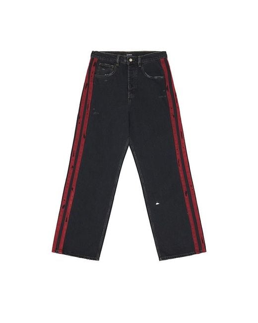 NAHMIAS Black Destroyed Denim Track Pant for men