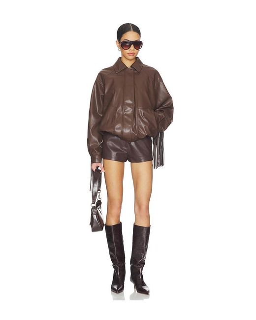 Lovers + Friends Brown Sanna Faux Leather Jacket