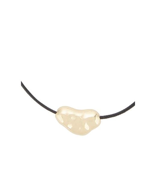 Ettika Metallic Wavy Metal Bolo Cord Necklace