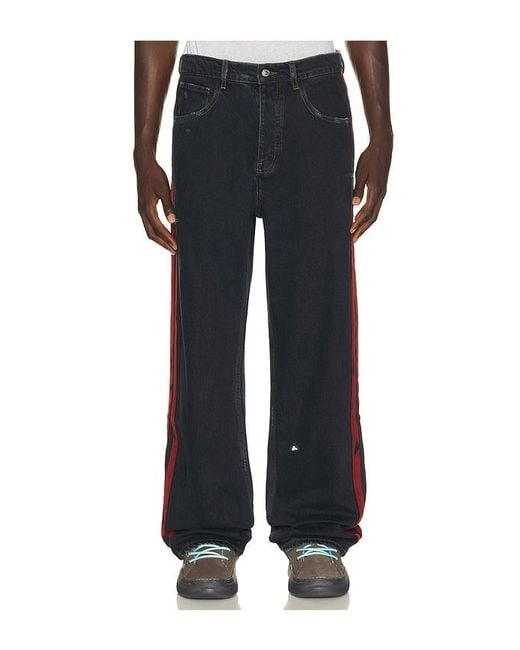 NAHMIAS Black Destroyed Denim Track Pant for men