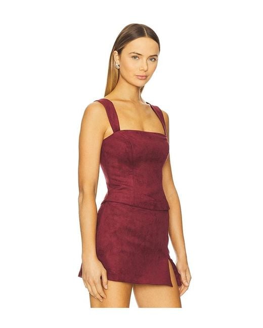 Amanda Uprichard Red Ceronne Suede Top