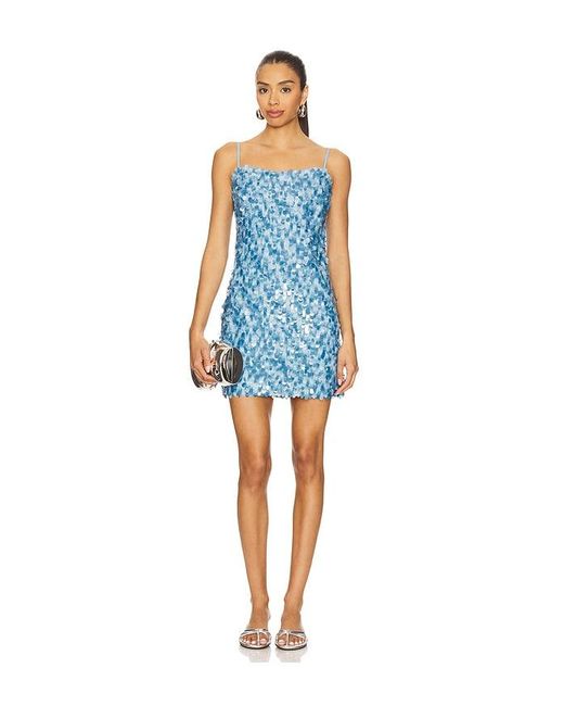 MILLY Blue Colette Multi Size Sequins Beaded Mini Dress