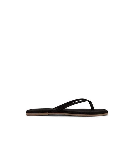 TKEES Black Square Toe Lily Suede Sandal