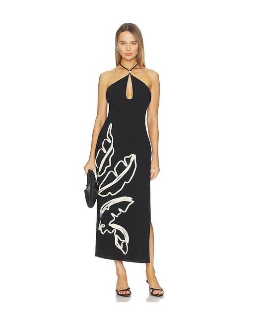 Seven Wonders Black Brontie Keyhole Halter Midi Dress