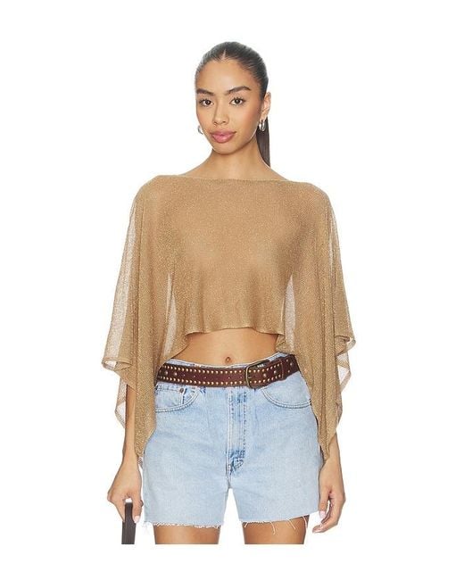 MORE TO COME Blue Orson Knit Poncho