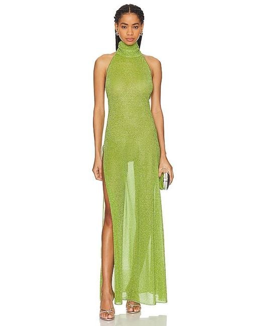 Oseree Green Lumiere Turtleneck Dress