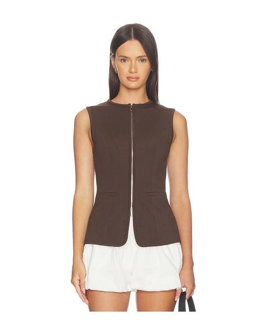 ALIGNE Brown Miguel Zip Ponte Top
