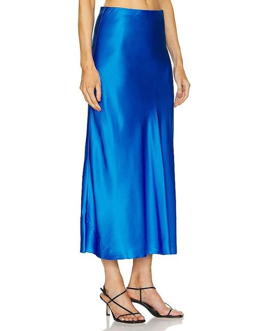Susana Monaco Blue Silk Midi Skirt