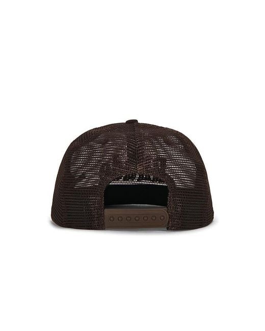 Rhude Brown Logo Mesh Hat for men