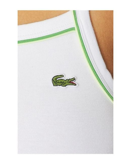 Lacoste White Jersey Tank