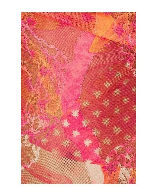 Donde Esteban Red Toronja Salpicon Mini Dress