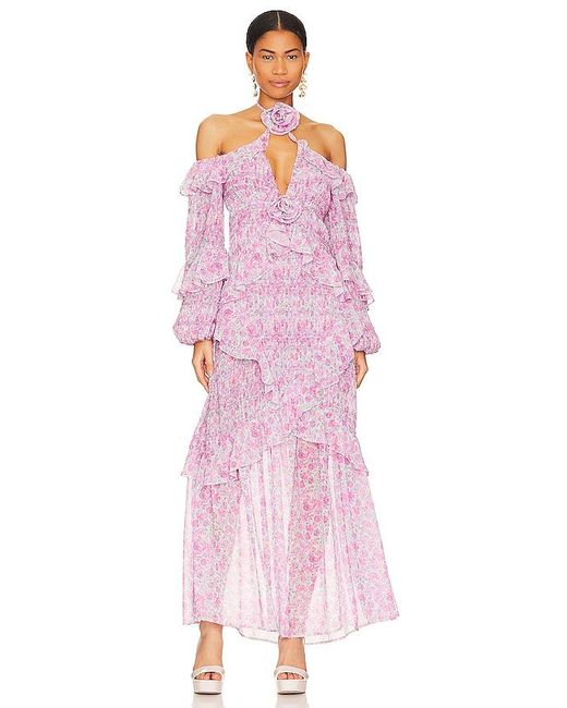For Love & Lemons Rowan Maxi Dress in Pink Lyst
