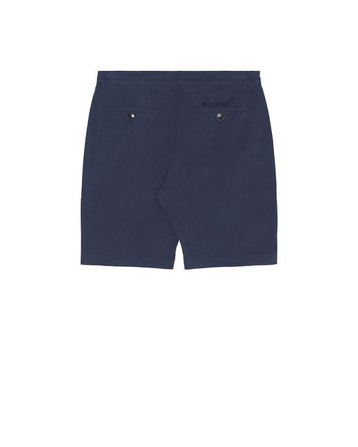 BOUND Blue Pleat Smart Canvas Shorts for men