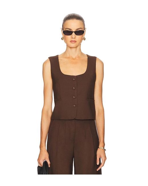 WeWoreWhat X Revolve Scoop Tailored Vest Brown