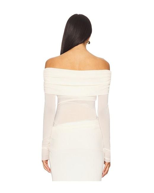 BUMPSUIT White Off The Shoulder Mesh Top