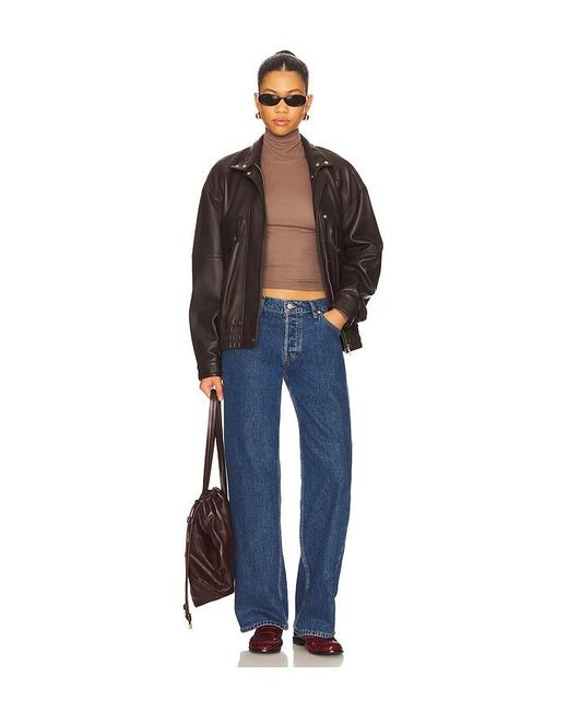 Lamade Blue Felix Crop Turtle Neck Top