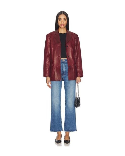 Mother Blue Lil Petite High Waisted Bookie Sneak Jeans