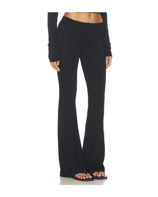 ÉTERNE Blue Foldover Flare Pant