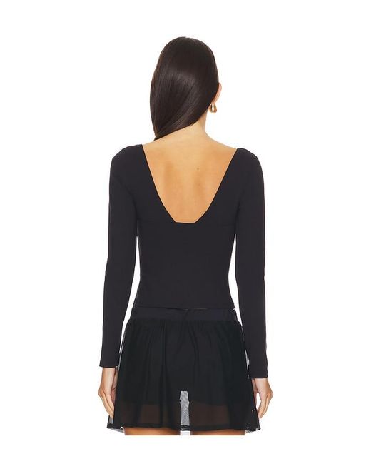 Free People Black X Intimately Fp Duo Corset Long Sleeve Cami