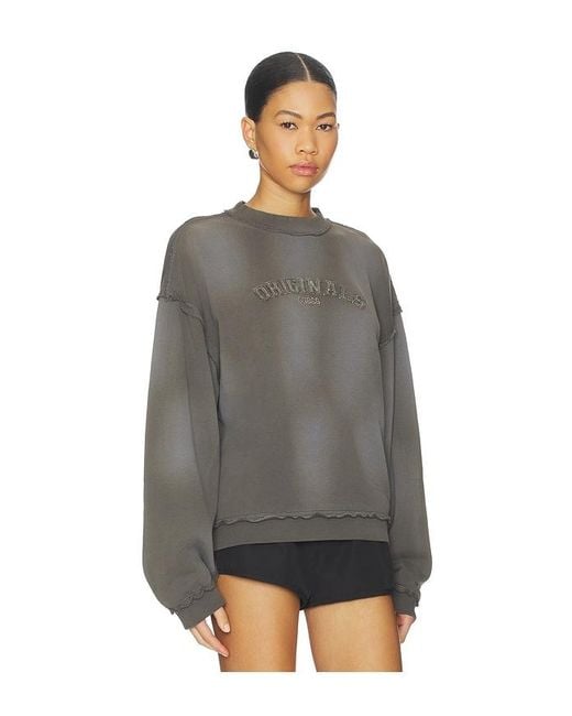 Guess Gray Boxy Crewneck Sweater for men