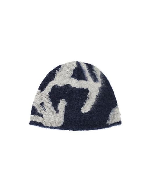 Gramicci Blue Mohair Burly Runningman Beanie for men