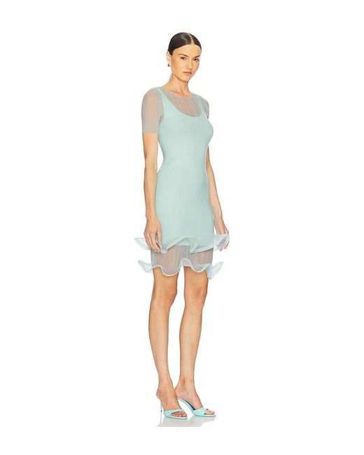 Jonathan Simkhai Blue Jett Short Sleeve Mini Dress