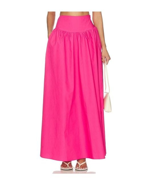 Susana Monaco Pink Poplin Drop Waist Skirt