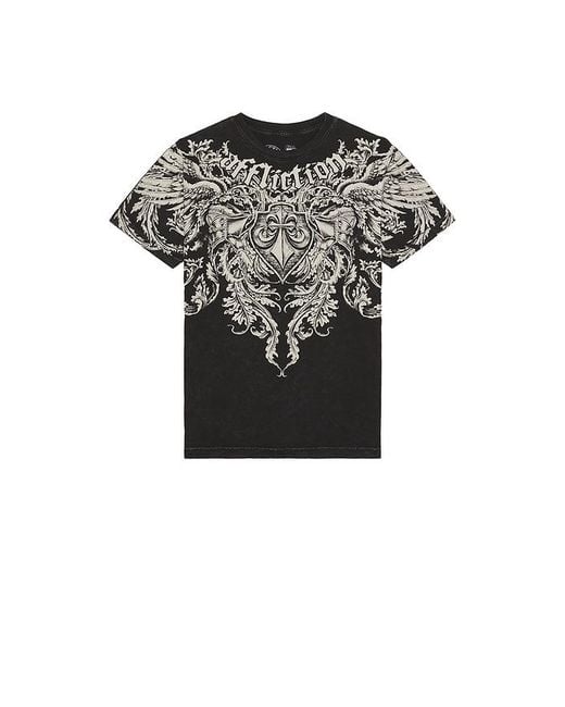 Affliction Black Flourish Short Sleeve Tee for men