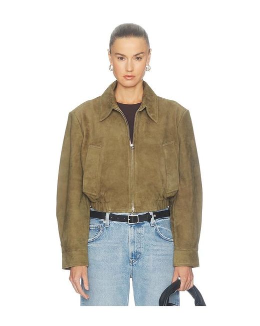 Agolde Multicolor Nahla Cropped Suede Jacket