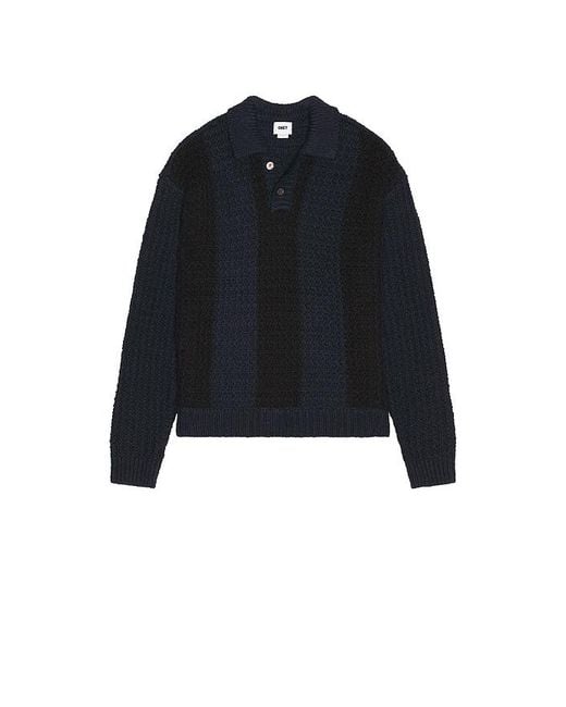 Obey Blue Textured Rugby Polo for men