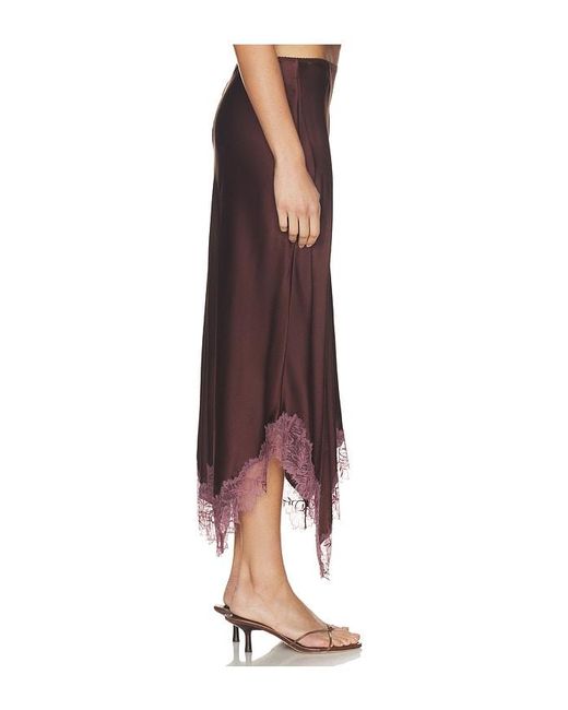 SABLYN Brown Keri Paneled Bias Skirt With Lace