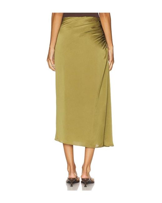 Theory Green Side Ruched Skirt