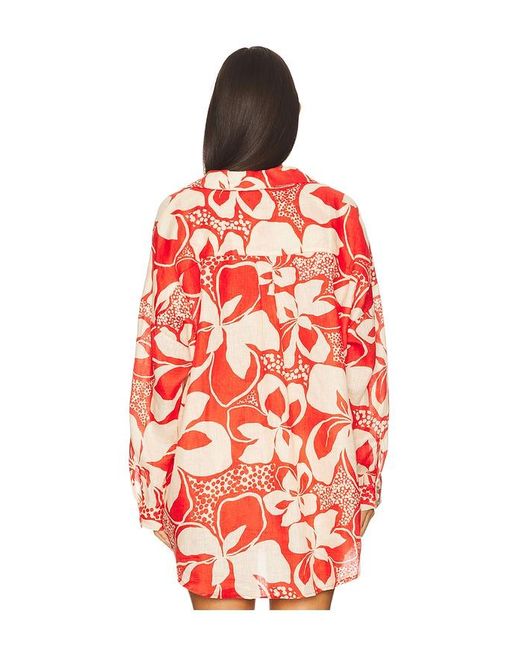 LSPACE Red Rio Tunic Shirt