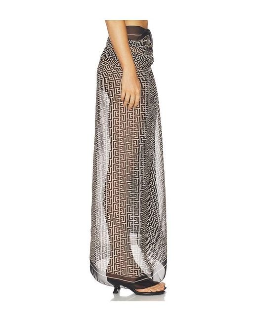 Balmain Black Monogramme Cover Up Pareo