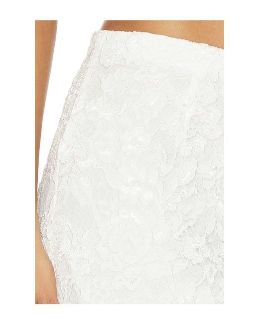 Frankie's Bikinis White X Paige Lorenze Honeymoon Lace Midi Skirt