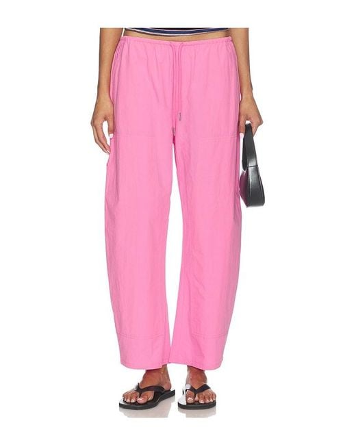 Pistola Pink Theo Drawstring Poplin Pant