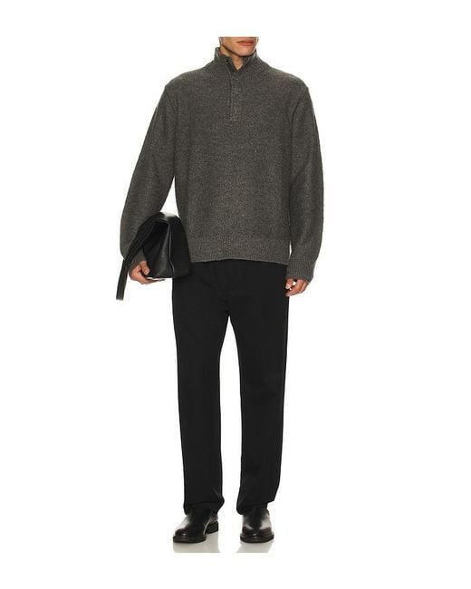 PAIGE Black Kotoni Snap Collar Sweater for men