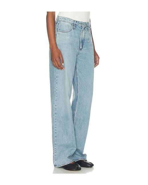 Rag & Bone Blue Featherweight Phoebe Drawstring Wide Jeans