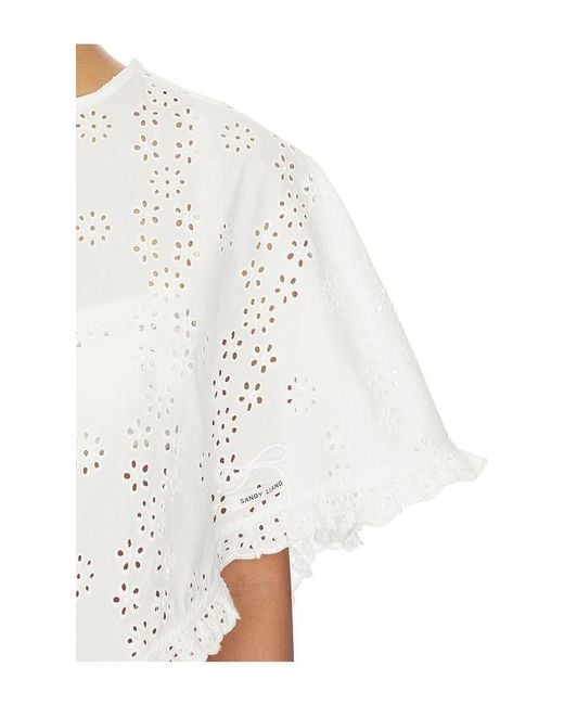 Sandy Liang White Soba Poncho